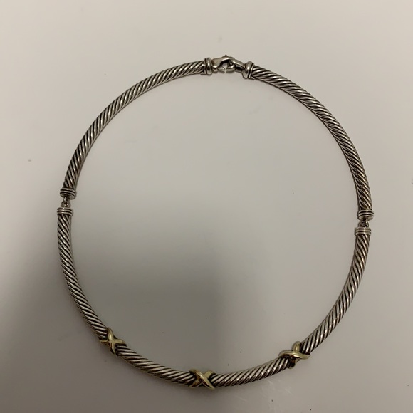 DAVID YURMAN STERLING SILVER AND 14K CABLE CHOCKER - Picture 3 of 6
